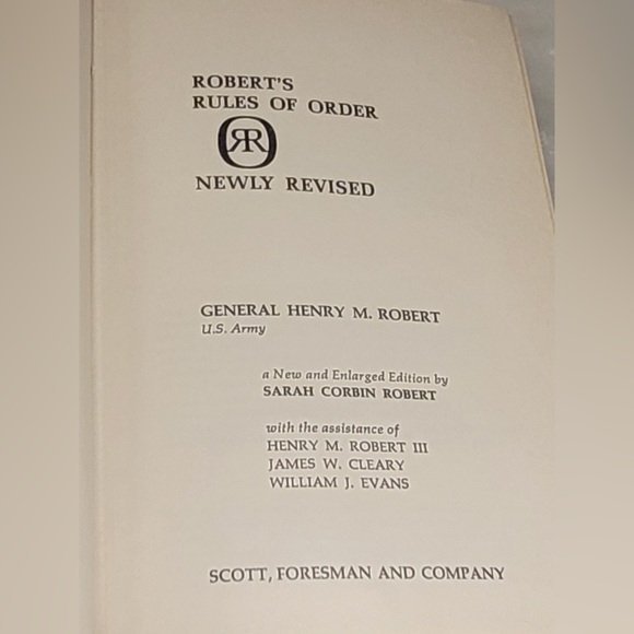 Roberts Rules of Order Newly Revised 1970 Scott Foresman - Picture 9 of 14
